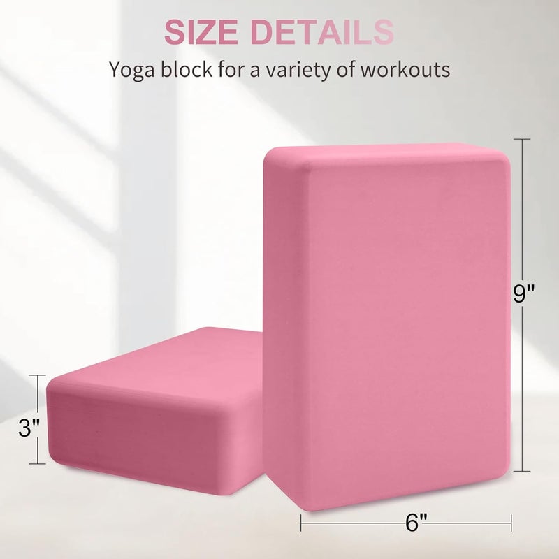 Corsiampoo Yoga Blocks, 9x6x4 Inches, Supportive Eva Foam Blocks, Sturdy Non Slip Yoga Block for Pilates Meditation, Stretching and Toning, Yoga Accessories - Image 2